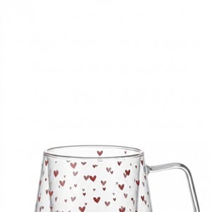 Taza doble vidrio corazon
